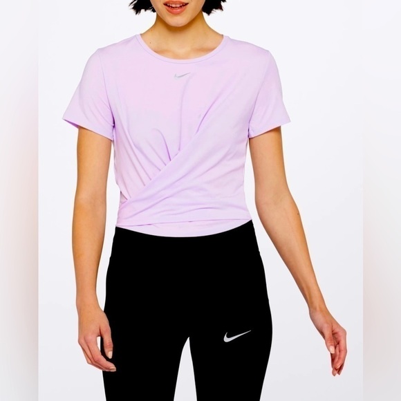 Nwt Nike Dri-FIT One Luxe Twist Standard Fit Short-Sleeve Top Size 1X Purple - Picture 3 of 16